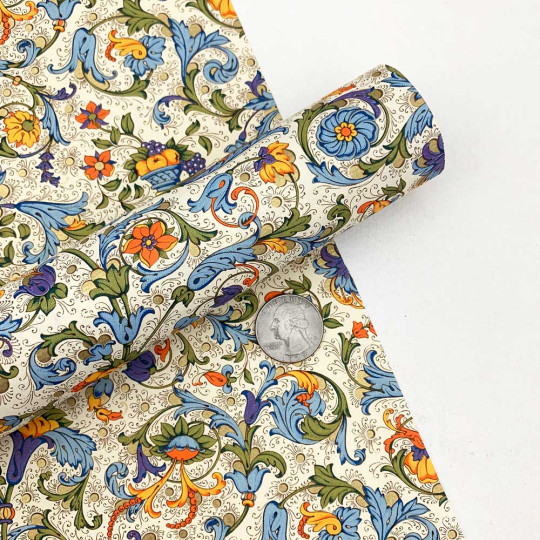 Orange Tone Dellarobia Florentine Print Paper ~ Rossi Italy